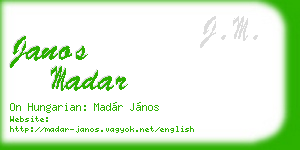 janos madar business card